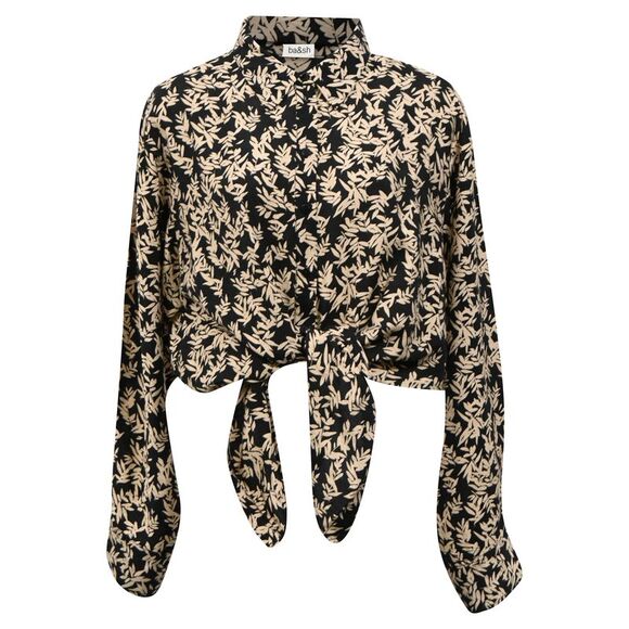 Ba&Sh Printed Tie Front Blouse in Multicolor Viscose